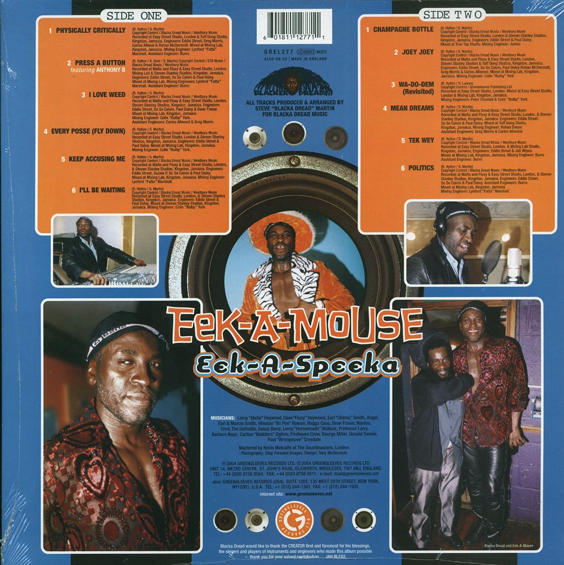 Eek A Mouse - Eek A Speeka vinyl LP back cover