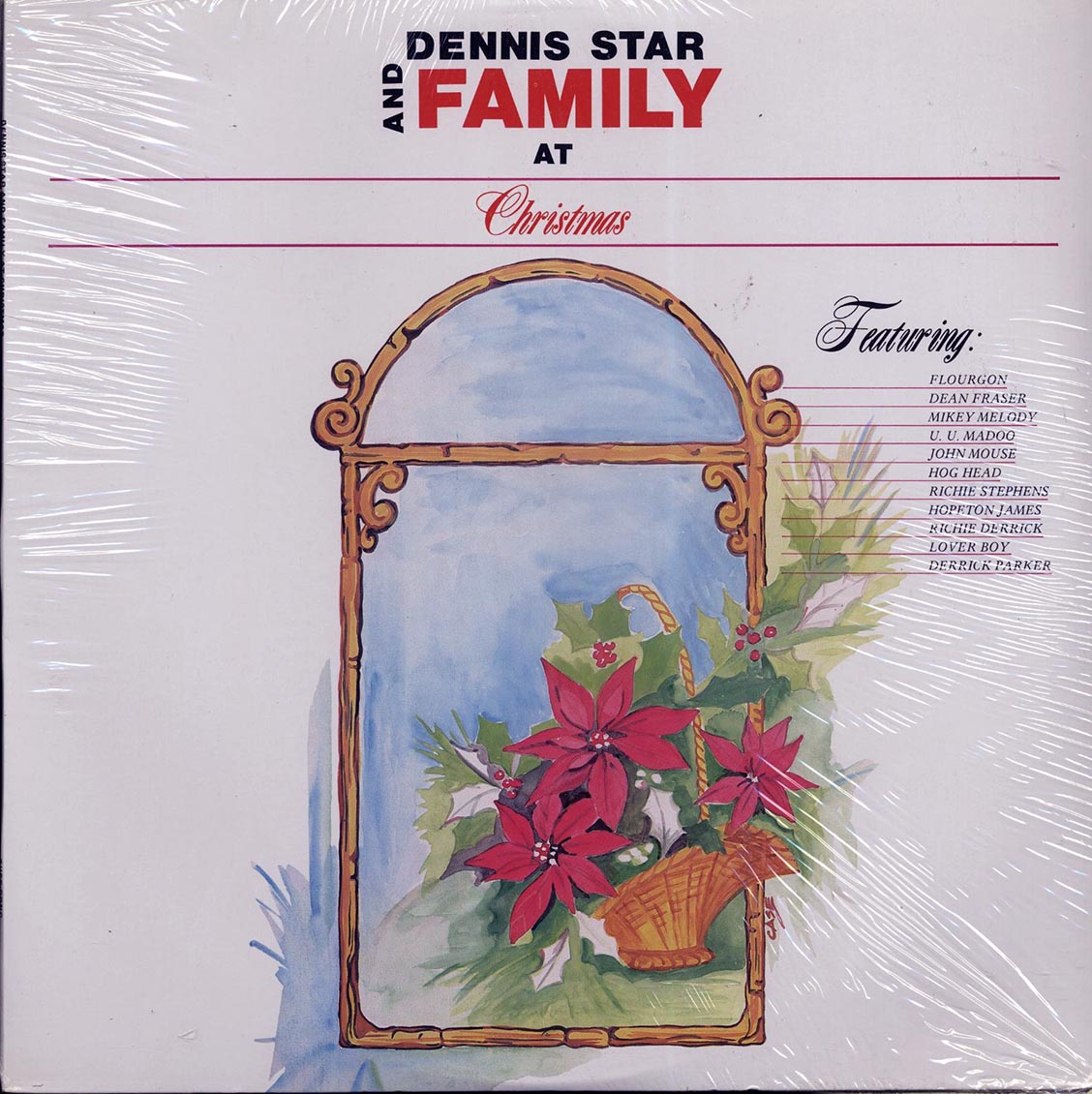 Derrick Parker, John Mouse, Hopeton James, Hog Head, UU Madoo, Etc. - Dennis Star And Family At Christmas (Jamaica press) (orig. press) vinyl LP front cover