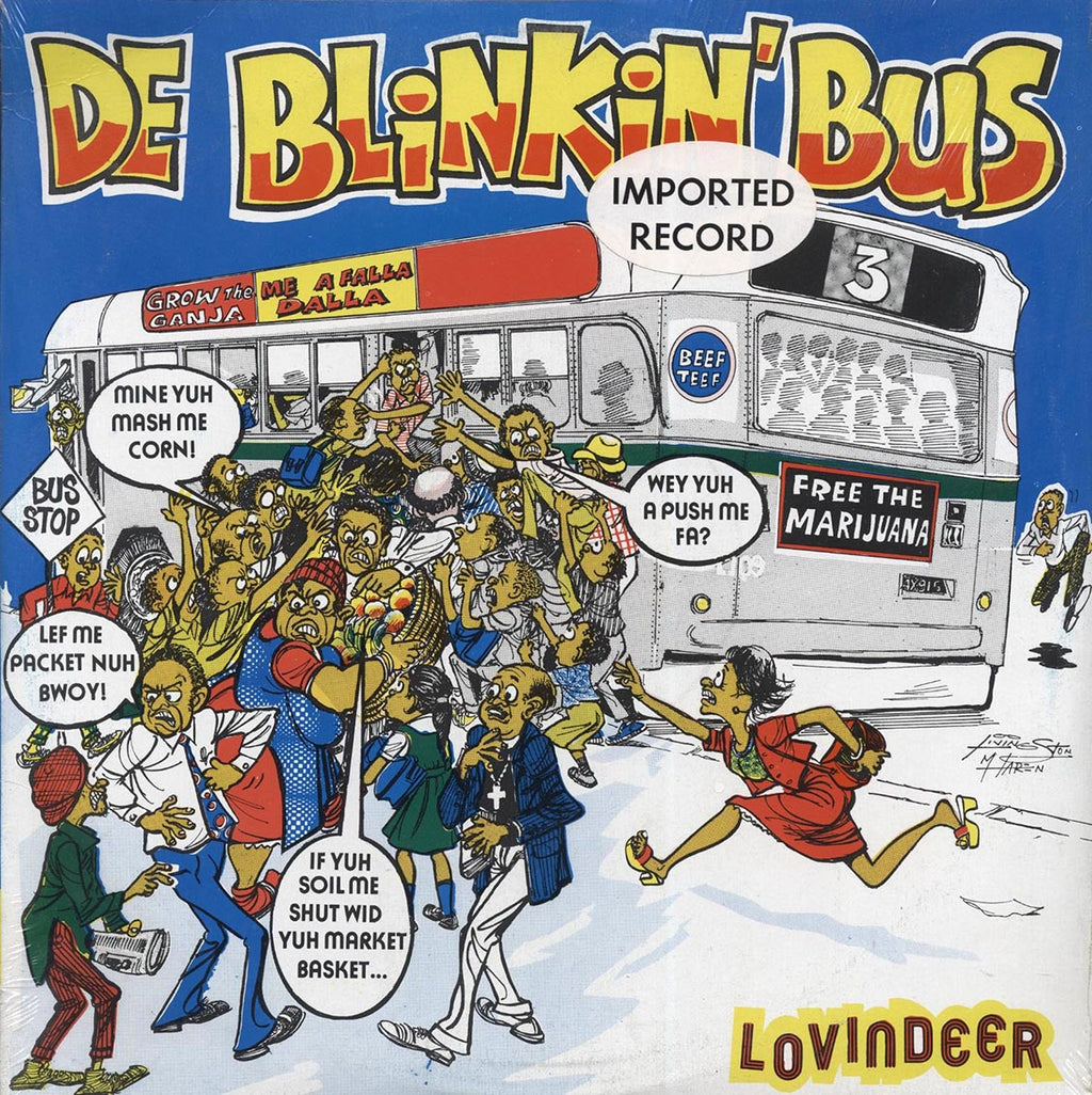 Lovindeer - De Blinkin' Bus (Jamaica press) (orig. press) vinyl LP front cover