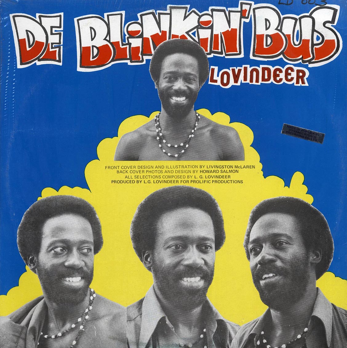 Lovindeer - De Blinkin' Bus (Jamaica press) (orig. press) vinyl LP back cover