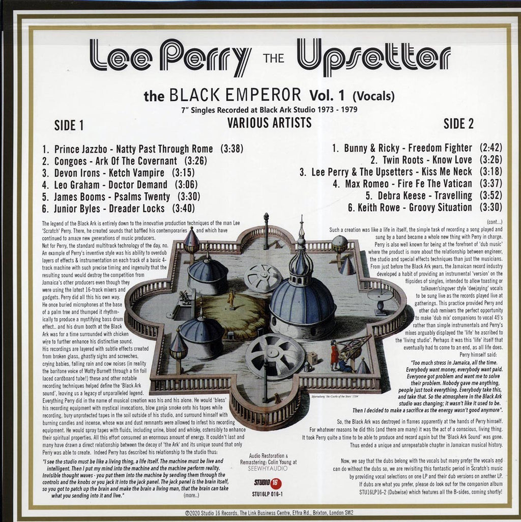 Lee Perry - Lee Perry The Black Emperor Volume 1: 7" Singles Recorded At Black Ark Studio vinyl LP back cover