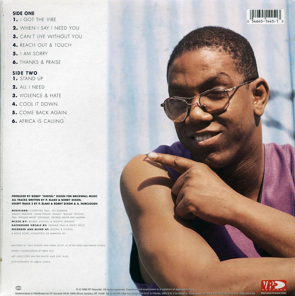 Frankie Paul - Come Back Again (orig. press) vinyl LP back cover