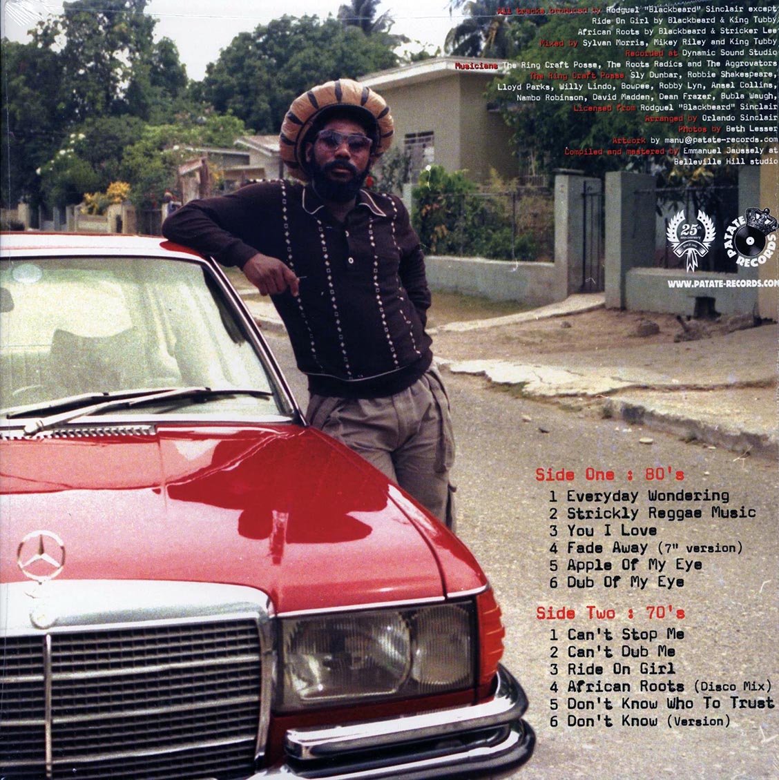 Johnny Clarke - Strickly Reggae Music: The Blackbeard Years 1976-1986 (RSD 2020) (ltd. ed.) vinyl LP back cover