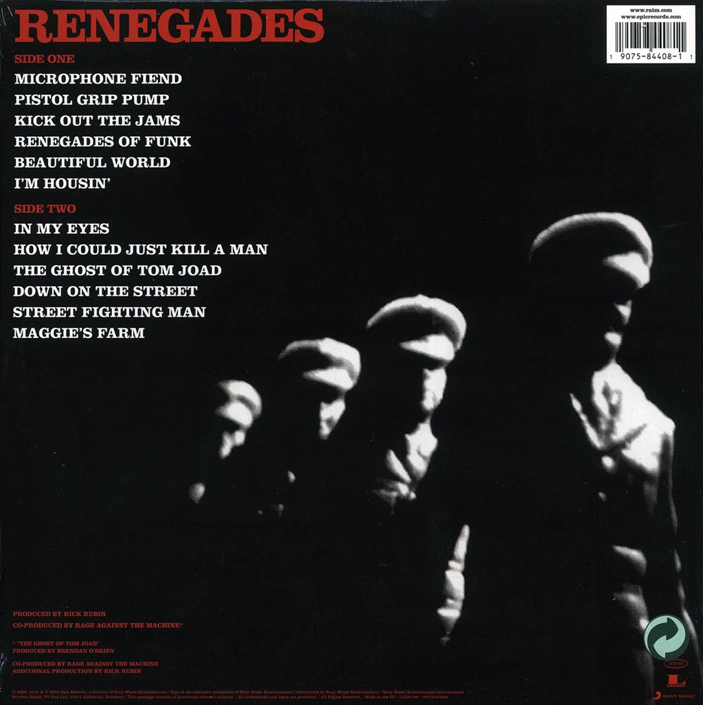 Rage Against The Machine - Renegades (incl. mp3) (180g) (remastered) vinyl LP back cover