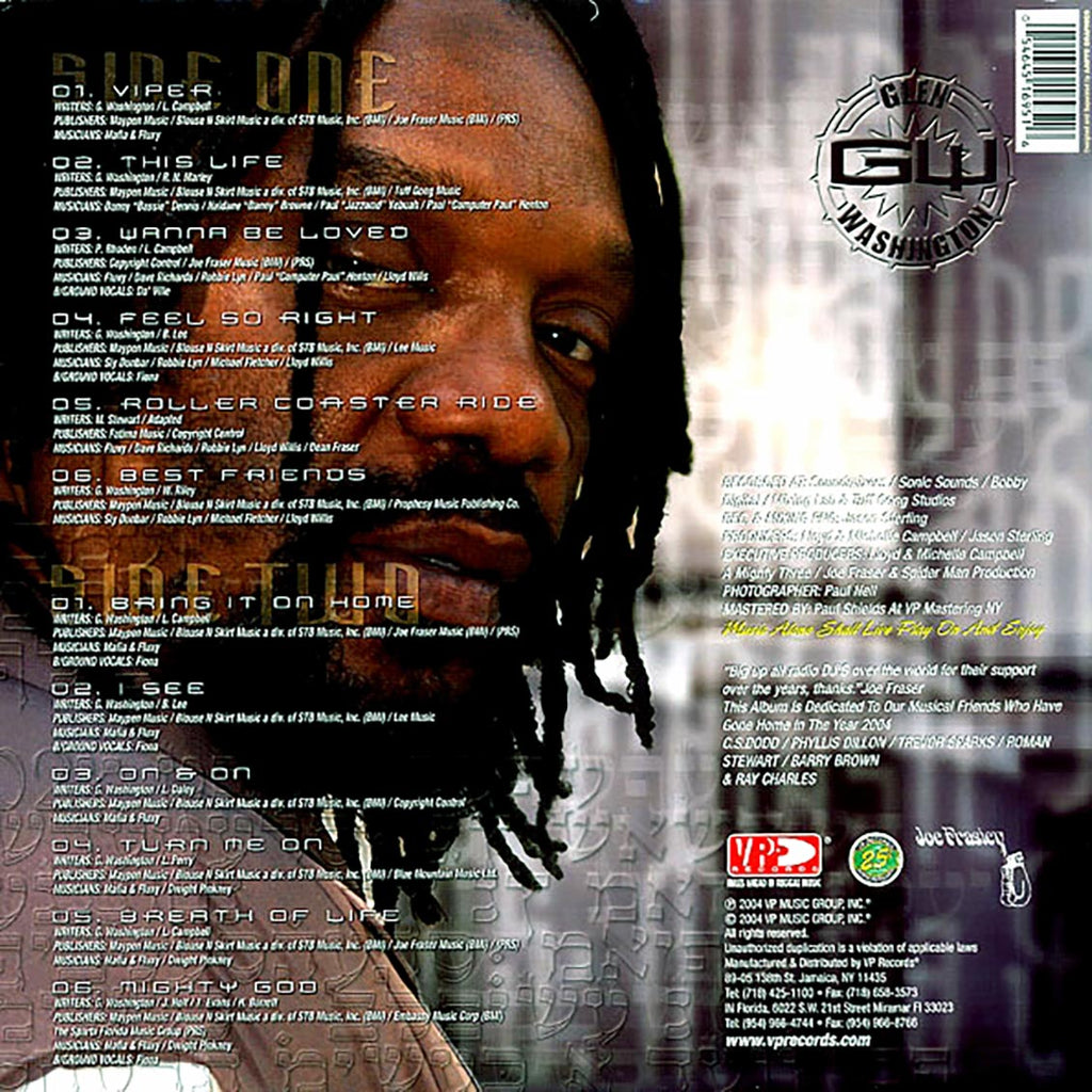 Glen Washington - Wanna Be Loved vinyl LP back cover