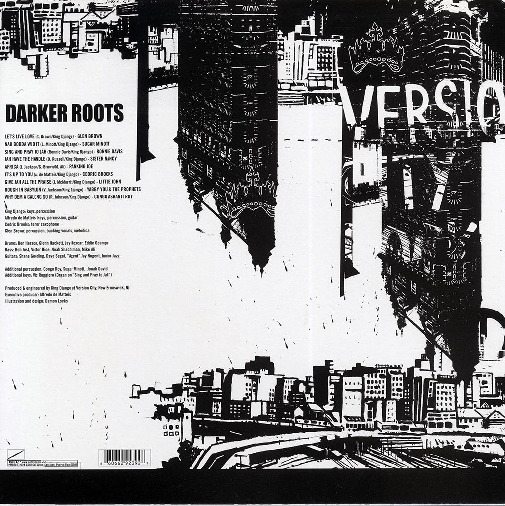 Version City Rockers, Glen Brown, Yabby You, Ranking Joe, Etc. - Darker Roots 2004 FIRST PRESS) vinyl LP back cover