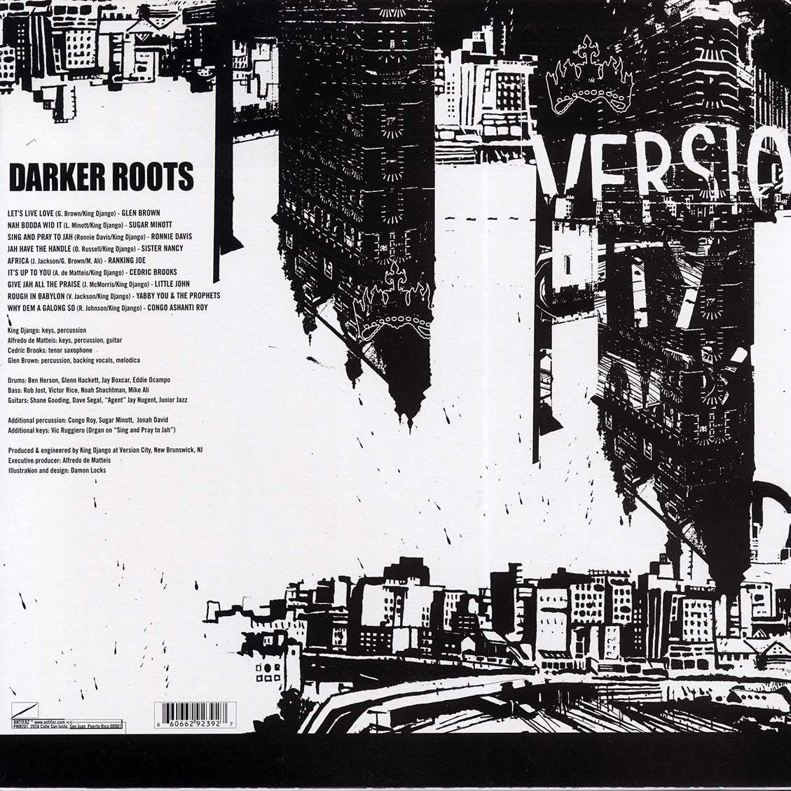 Version City Rockers, Glen Brown, Yabby You, Ranking Joe, Etc. - Darker Roots 2004 FIRST PRESS) vinyl LP back cover