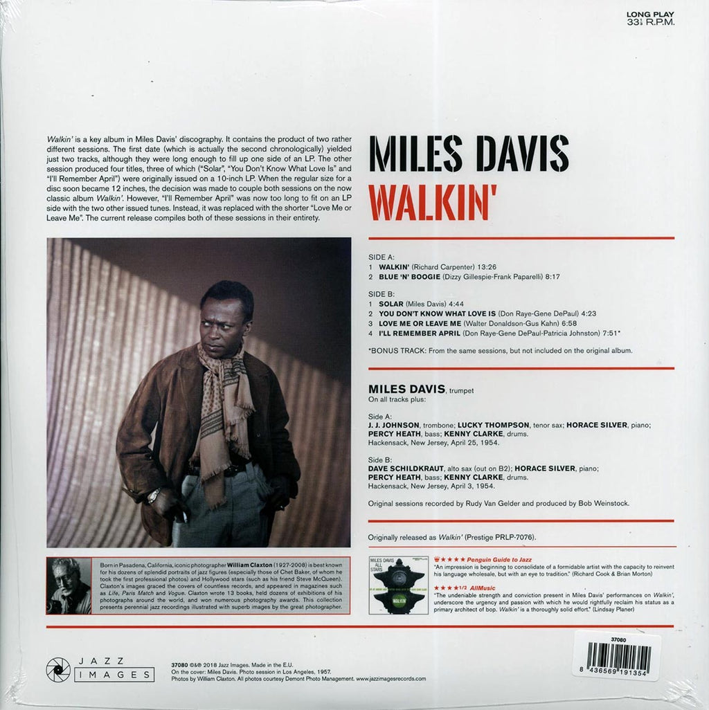 Miles Davis - Walkin' (+bonus track) (ltd. ed.) (180g) vinyl LP back cover