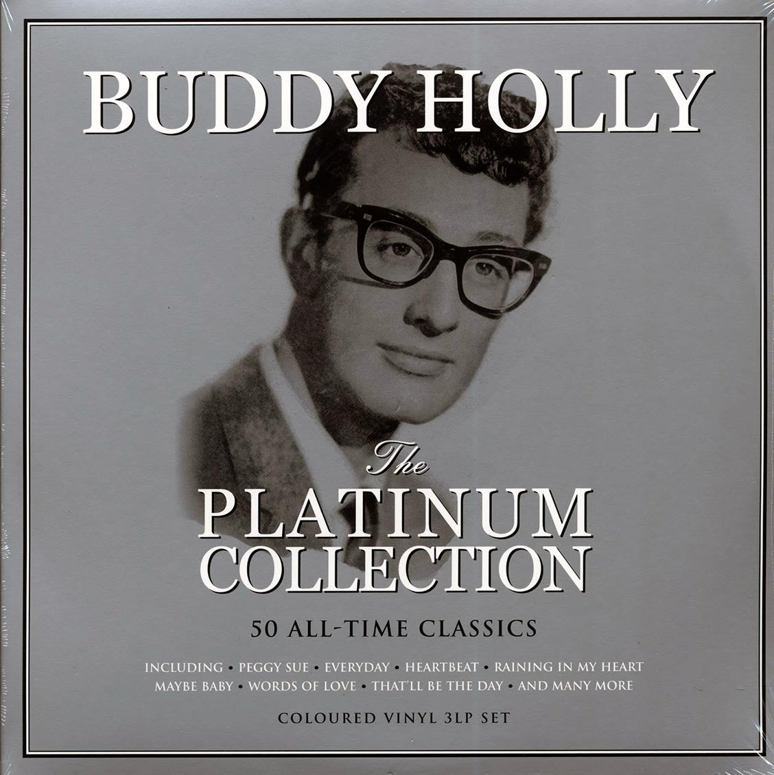 Buddy Holly - The Platinum Collection (50 tracks) (3xLP) (white vinyl) vinyl LP front cover