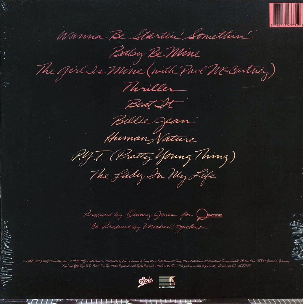 Michael Jackson - Thriller vinyl LP back cover