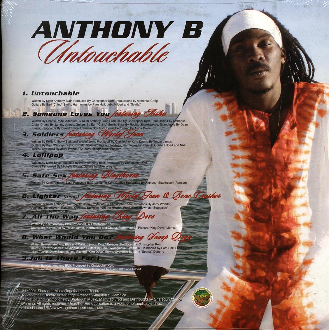 Anthony B - Untouchable vinyl LP back cover