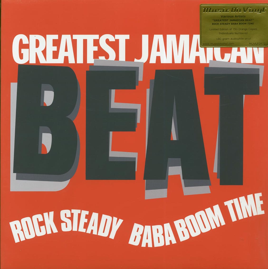 Phyllis Dillon, Tommy McCook & The Supersonics, The Melodians, Etc. - Greatest Jamaican Beat: Rock Steady Baba Boom Time (ltd. 750 copies made) (180g) (orange vinyl) (audiophile) vinyl LP front cover