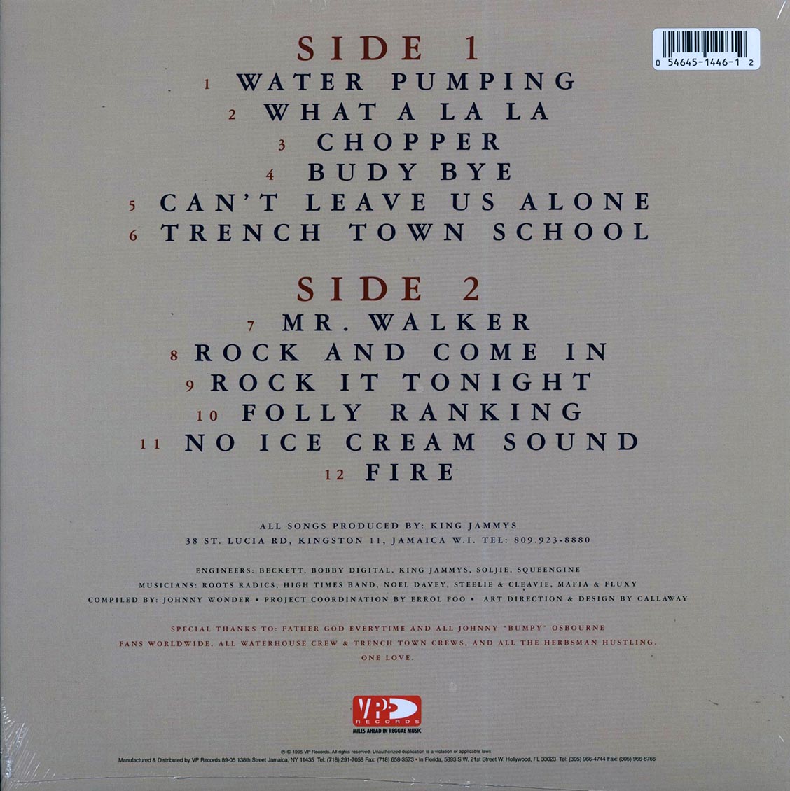 Johnny Osbourne - Mr. Budy Bye (ltd. ed.) (colored vinyl) vinyl LP back cover