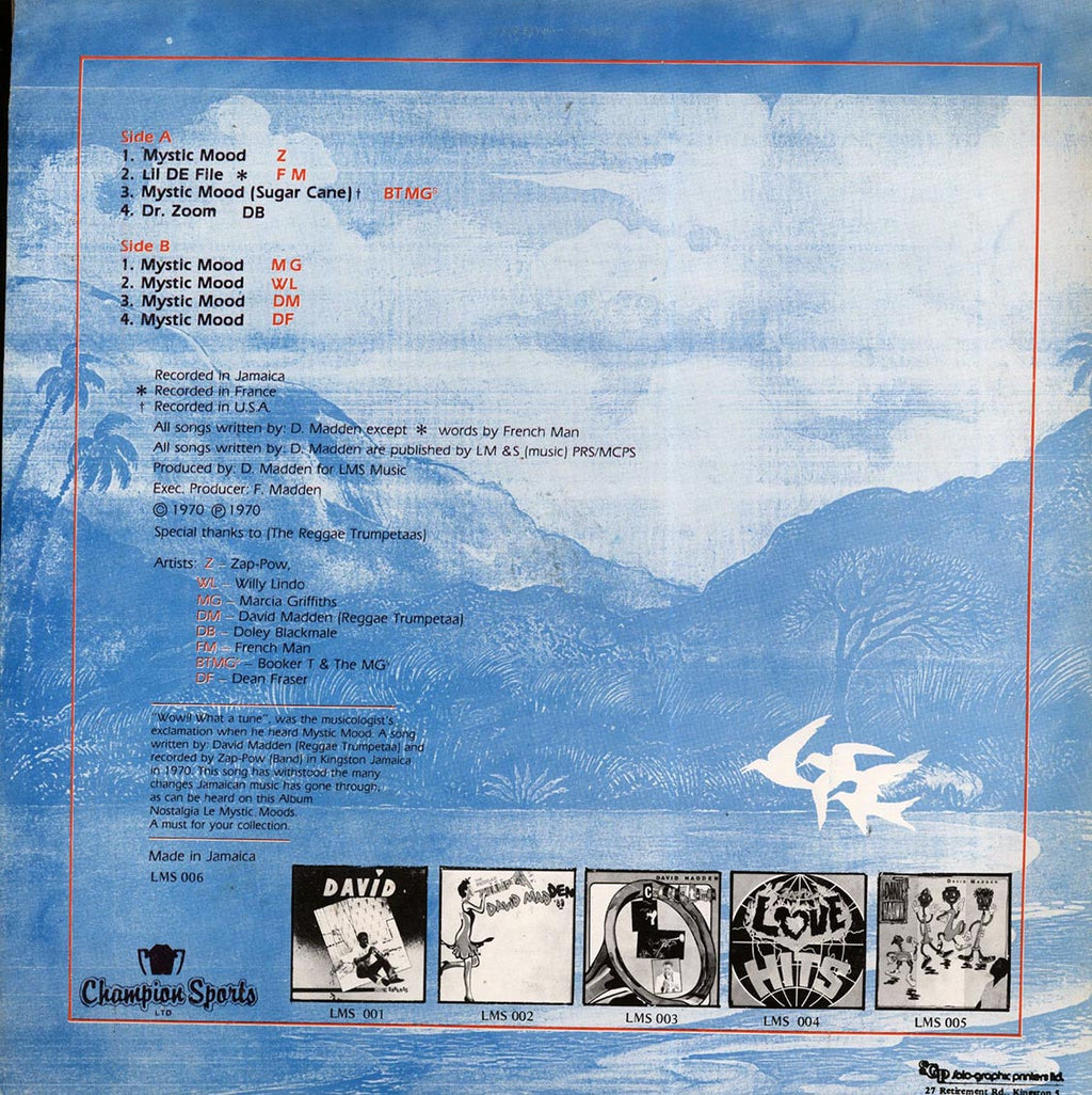 Zap Pow - Moods (Jamaica press) vinyl LP back cover