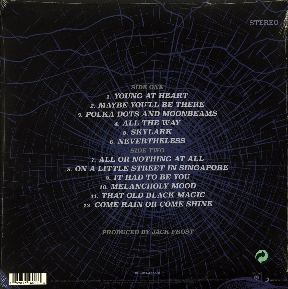 Bob Dylan - Fallen Angels (incl. mp3) vinyl LP back cover