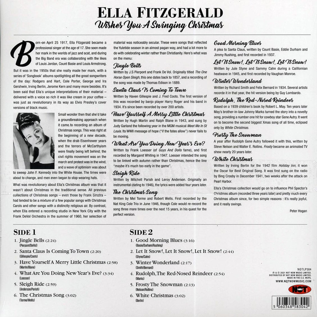 Ella Fitzgerald - Wishes You A Swinging Christmas (180g) (colored vinyl) vinyl LP back cover
