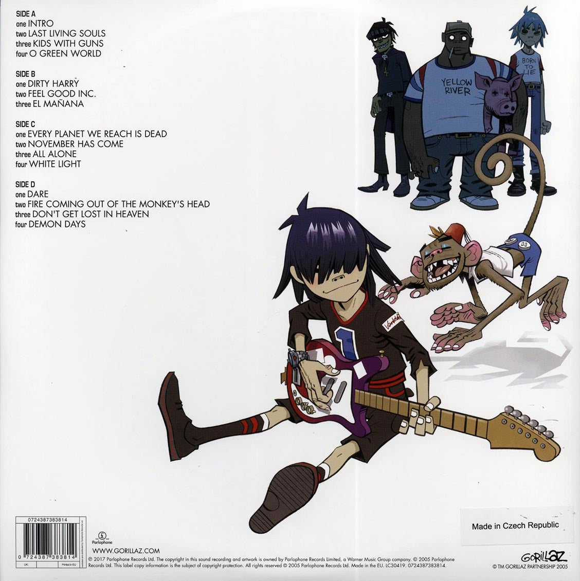 Gorillaz - Demon Days (2xLP) (180g) vinyl LP back cover