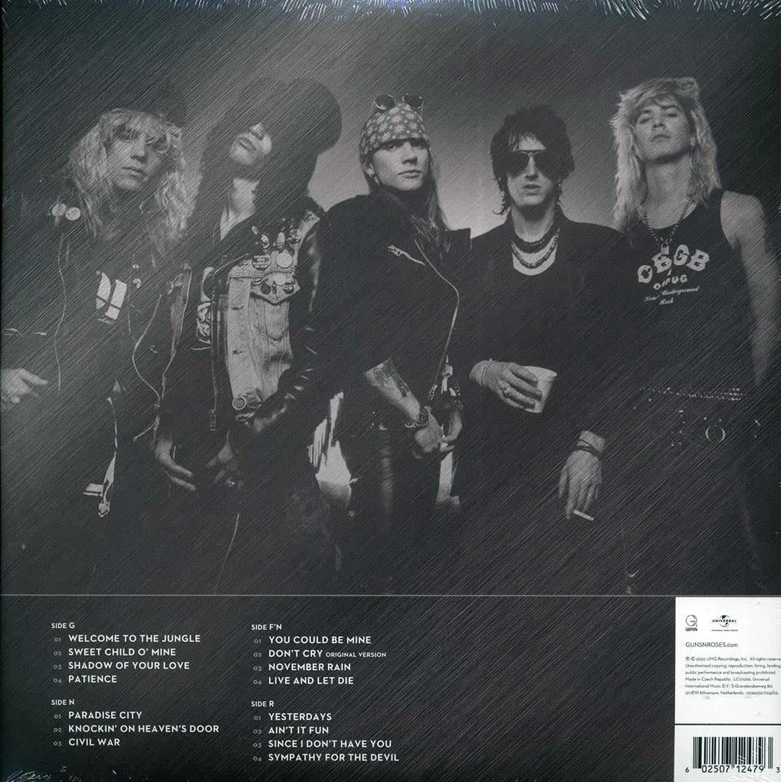 Guns N' Roses - Greatest Hits (+bonus track) (2xLP) (180g) vinyl LP back cover