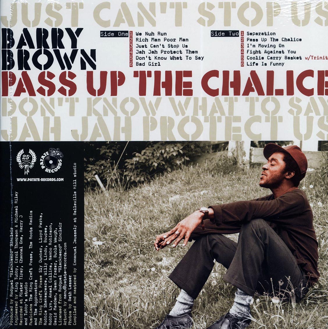 Barry Brown - Pass Up The Chalice: The Blackbeard Years 1978-1983 vinyl LP back cover