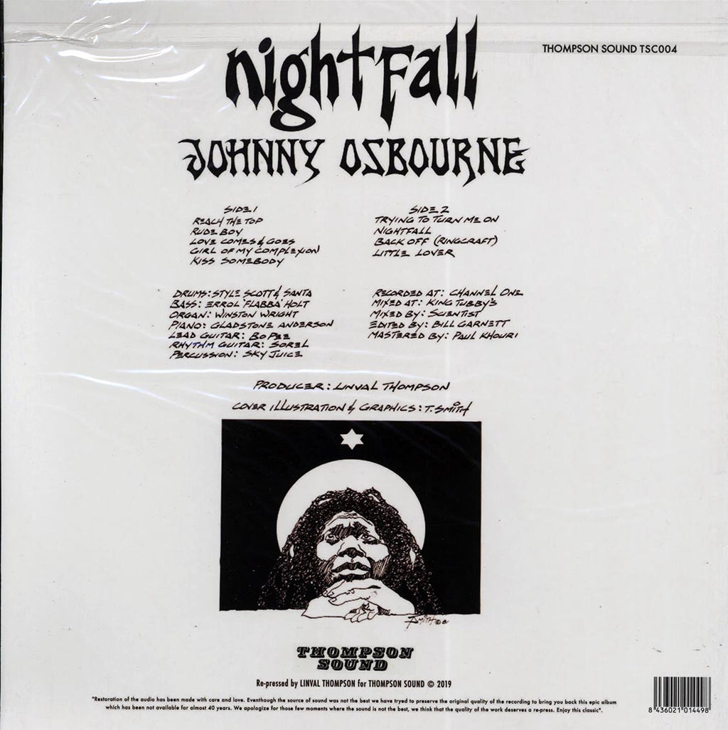 Johnny Osbourne - Nightfall vinyl LP back cover