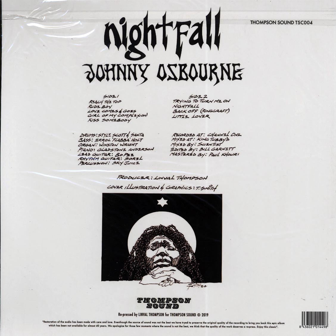 Johnny Osbourne - Nightfall vinyl LP back cover