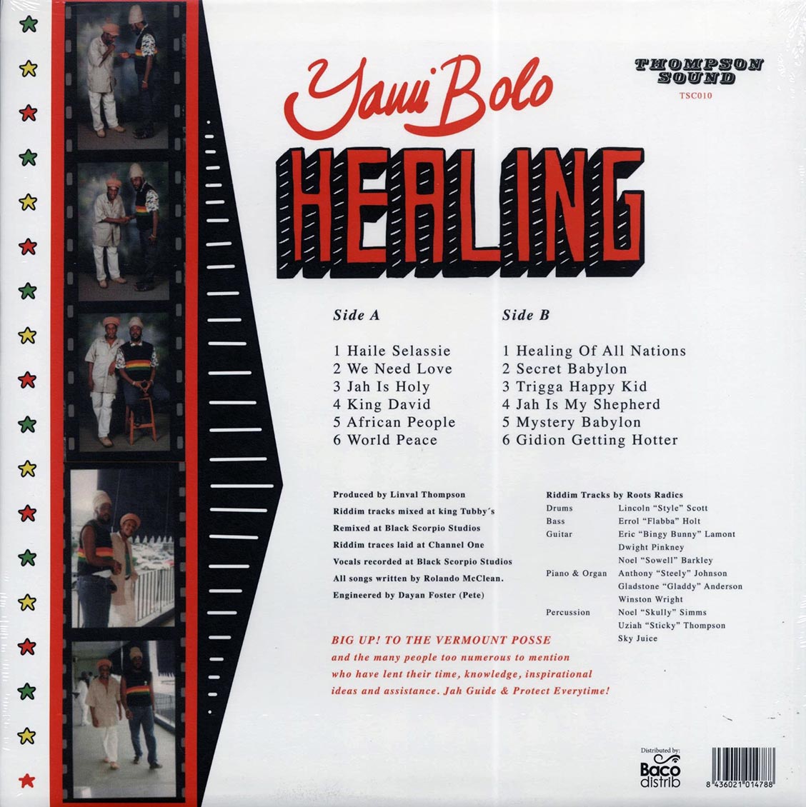 Yami Bolo - Healing vinyl LP back cover