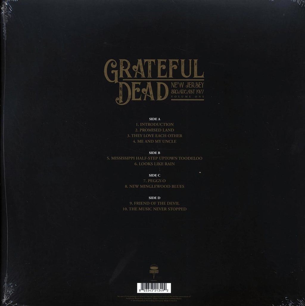 Grateful Dead - New Jersey Broadcast 1977 Volume 1 (ltd. ed.) (2xLP) vinyl LP back cover
