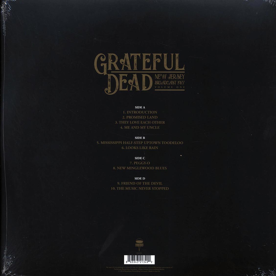 Grateful Dead - New Jersey Broadcast 1977 Volume 1 (ltd. ed.) (2xLP) vinyl LP back cover