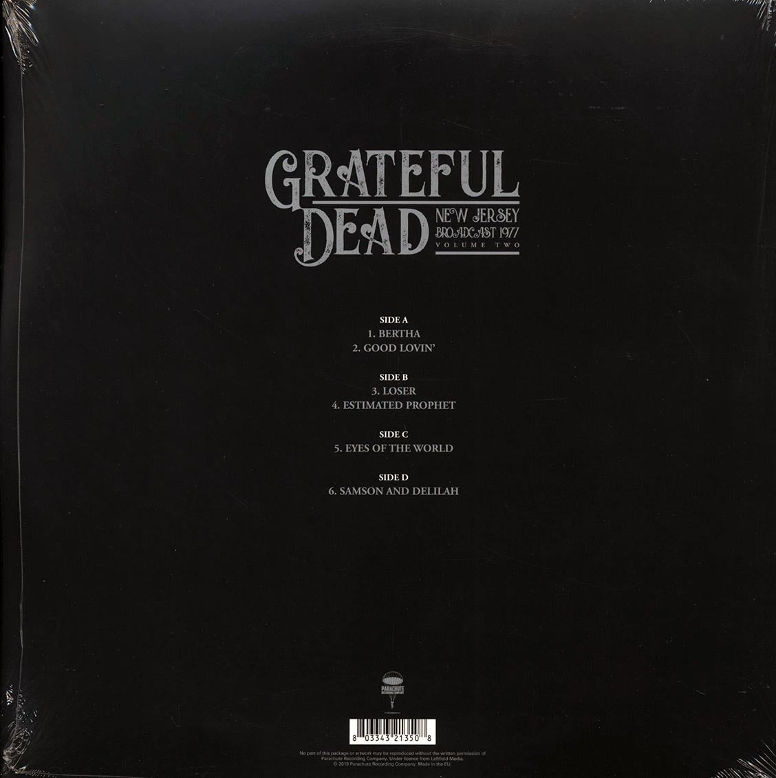 Grateful Dead - New Jersey Broadcast 1977 Volume 2 (ltd. ed.) (2xLP) vinyl LP back cover