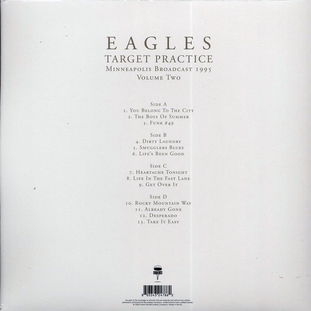 Eagles - Target Practice Volume 2: Minneapolis Broadcast 1995 (ltd. ed.) (2xLP) vinyl LP back cover