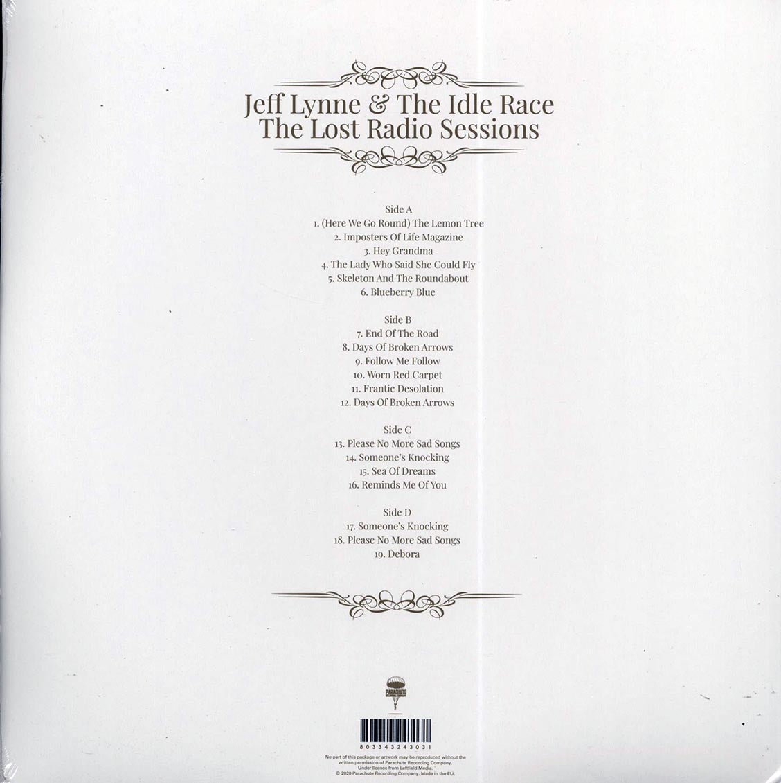 Jeff Lynne & The Idle Race - The Lost Radio Sessions (ltd. ed.) (2xLP) vinyl LP back cover