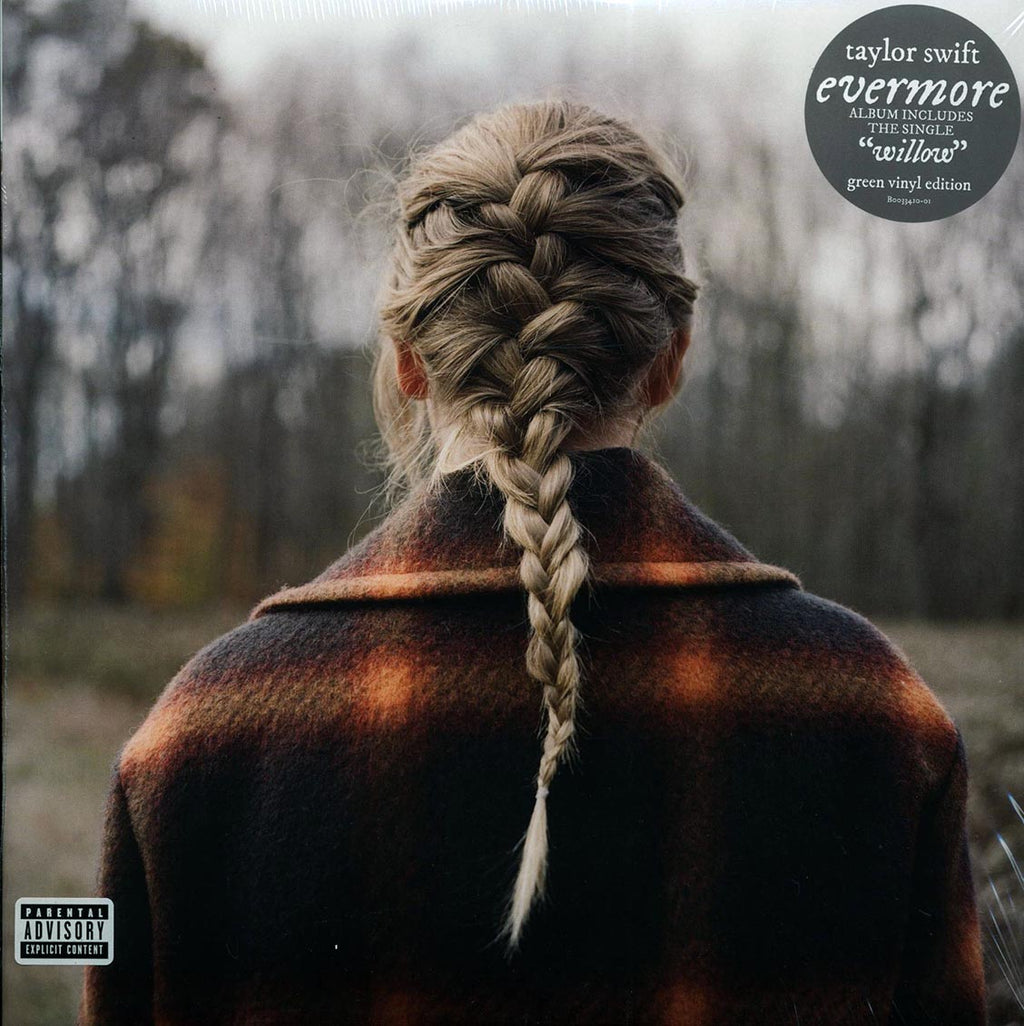 Taylor Swift - Evermore (+2 bonus tracks) (2xLP) (green vinyl) vinyl LP front cover