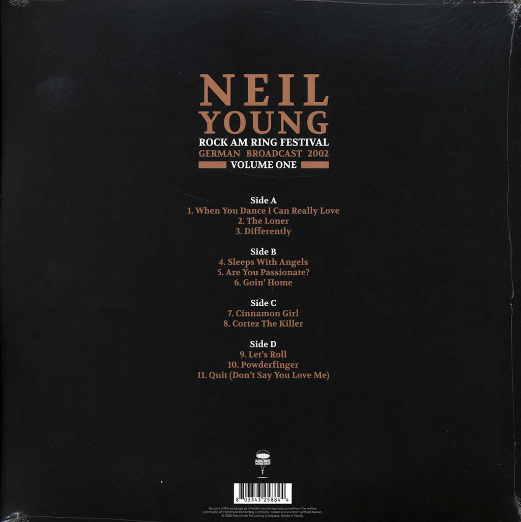 Neil Young - Rock Am Ring Festival Volume 1: German Broadcast 2002 (2xLP) vinyl LP back cover