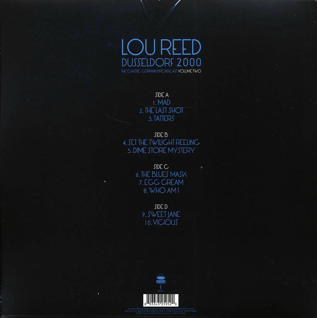 Lou Reed - Dusseldorf 2000 Volume 2: The Classic German Broadcast (2xLP) vinyl LP back cover