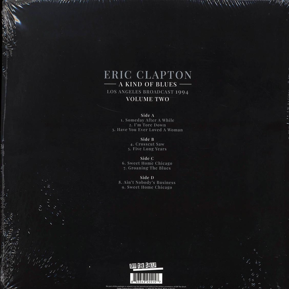 Eric Clapton - A Kind Of Blues Volume 2: Los Angeles Broadcast 1994 (2xLP) vinyl LP back cover