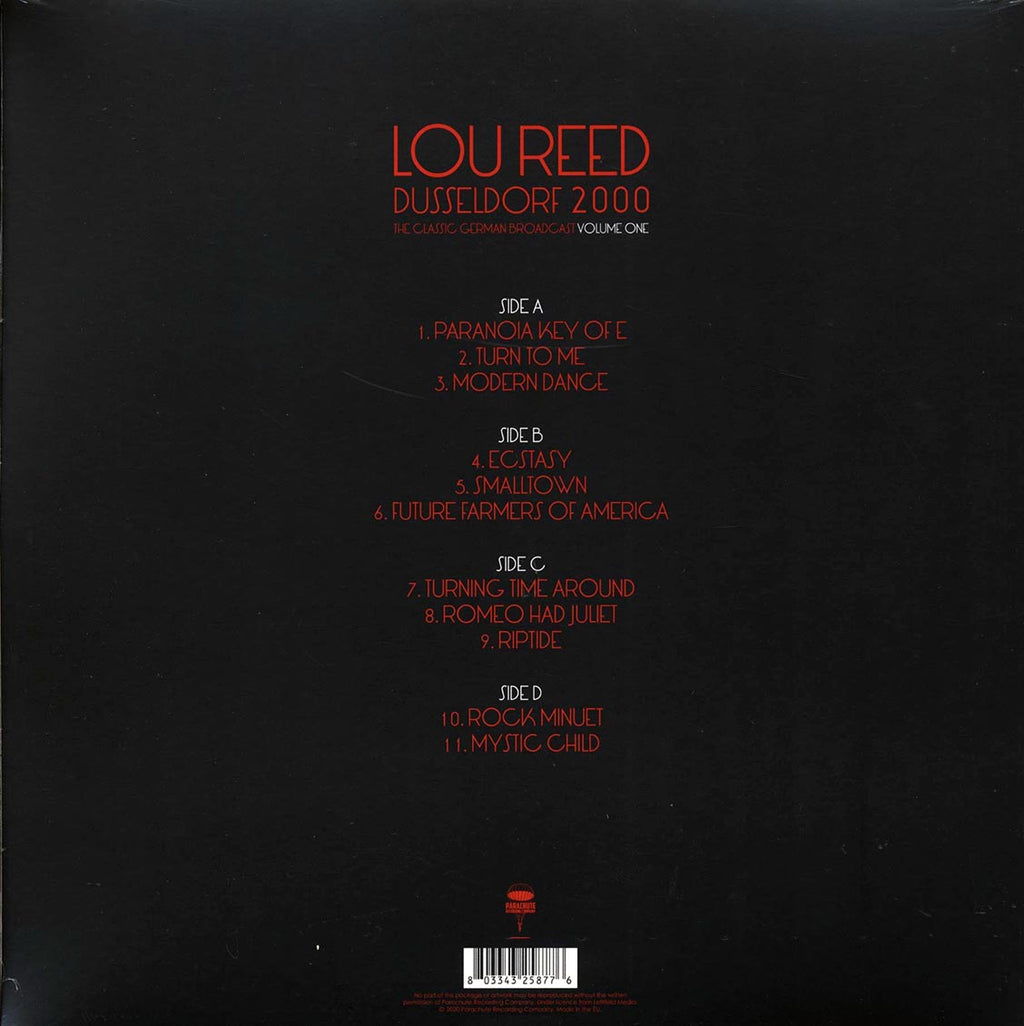 Lou Reed - Dusseldorf 2000 Volume 1: The Classic German Broadcast (2xLP) vinyl LP back cover