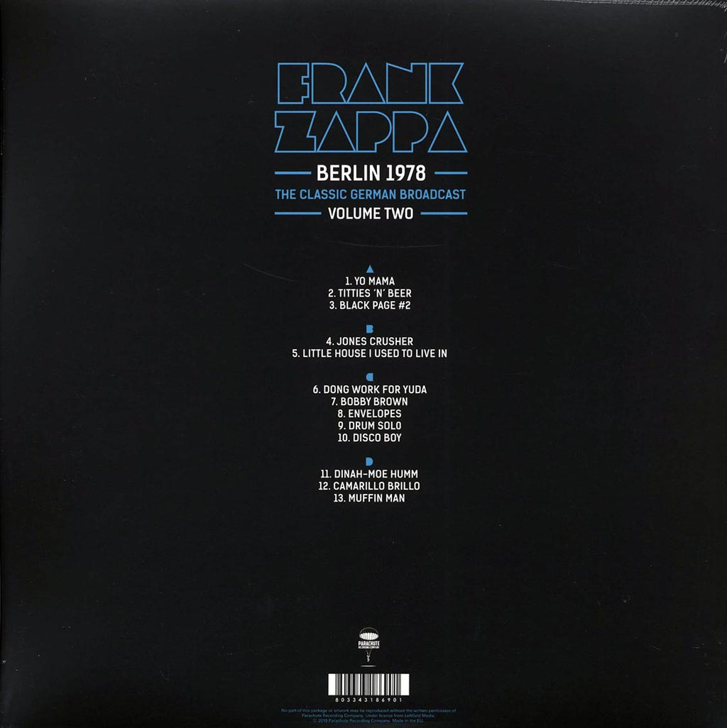Frank Zappa - Berlin 1978 Volume 2: The Classic German Broadcast (2xLP) vinyl LP back cover