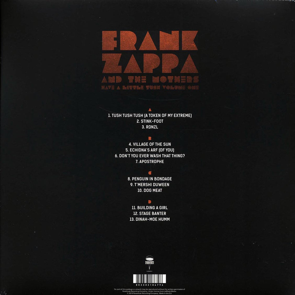 Frank Zappa & The Mothers - Have A Little Tush Volume 1: Michigan State University Broadcast 1974 (2xLP) (clear vinyl) vinyl LP back cover
