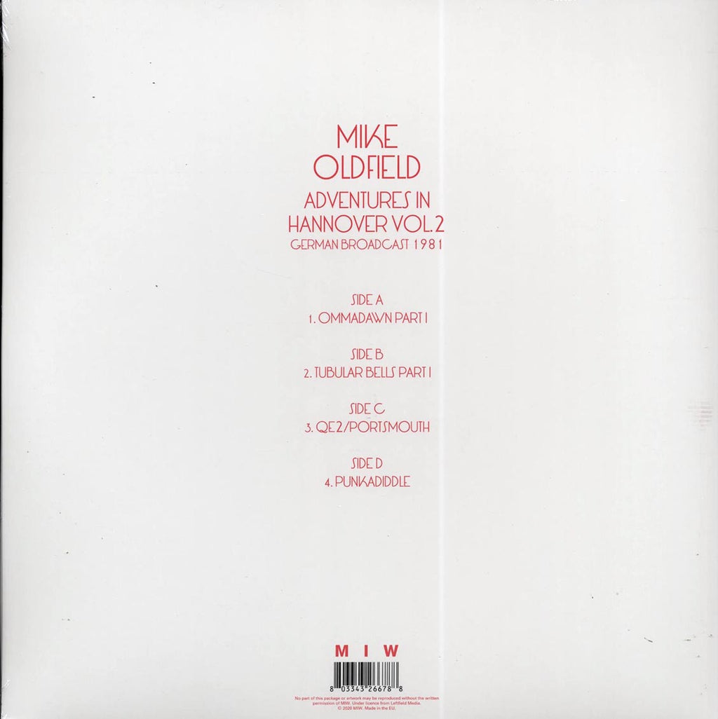 Mike Oldfield - Adventures In Hannover Volume 2: German Broadcast 1981 (2xLP) vinyl LP back cover