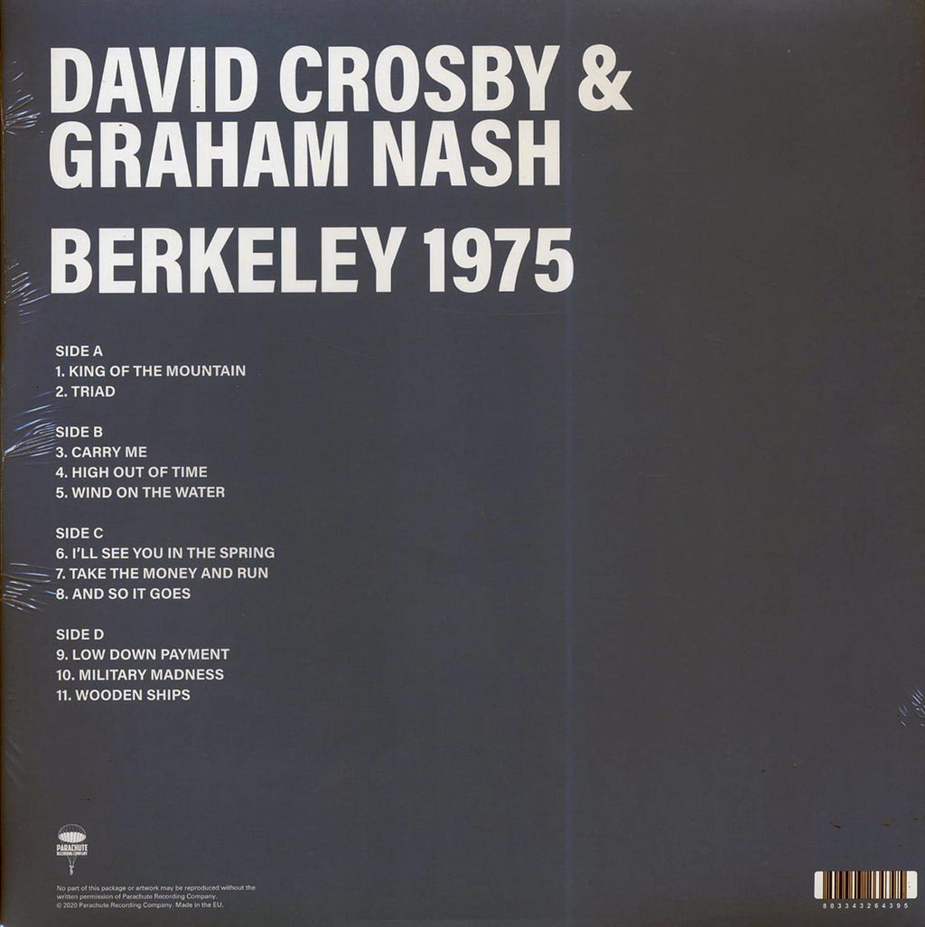 David Crosby, Graham Nash - Berkeley 1975 (2xLP) vinyl LP back cover