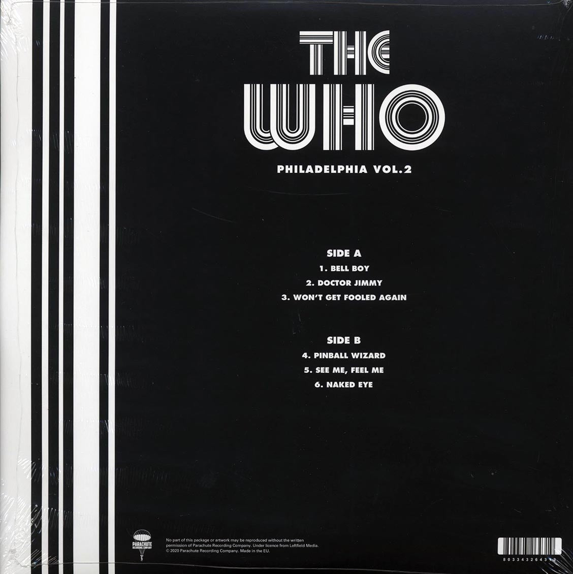 The Who - Philadelphia Volume 2: 1973 Broadcast Quadrophenia Tour vinyl LP back cover