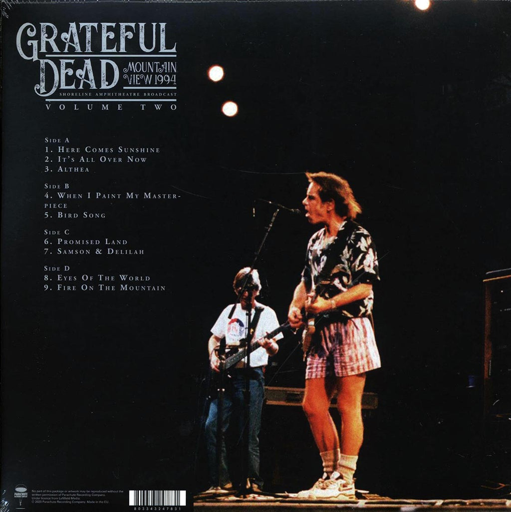 Grateful Dead - Mountain View 1994 Volume 2: Shoreline Amphitheatre Broadcast (2xLP) vinyl LP back cover