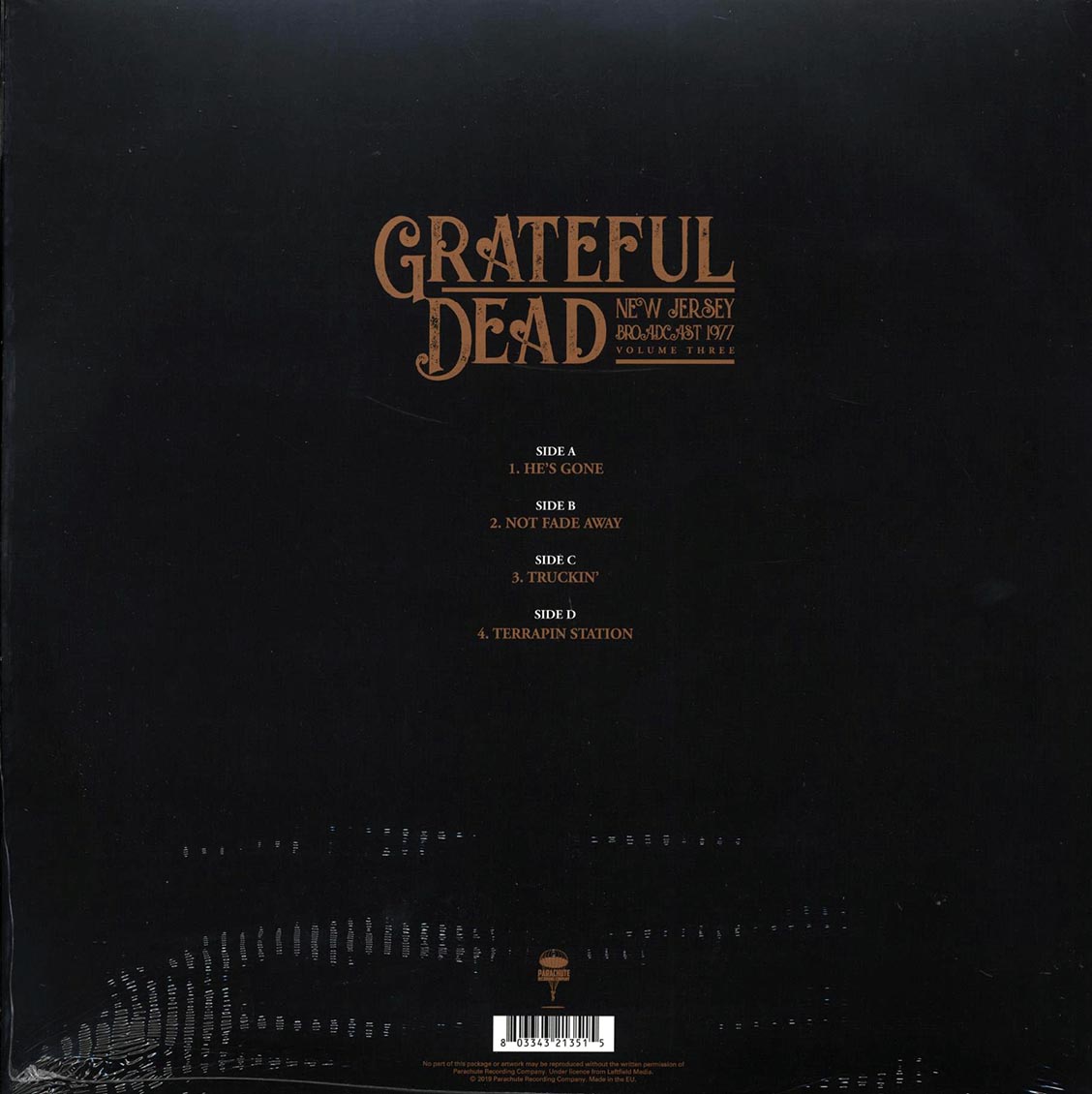 Grateful Dead - New Jersey Broadcast 1977 Volume 3 (2xLP) vinyl LP back cover