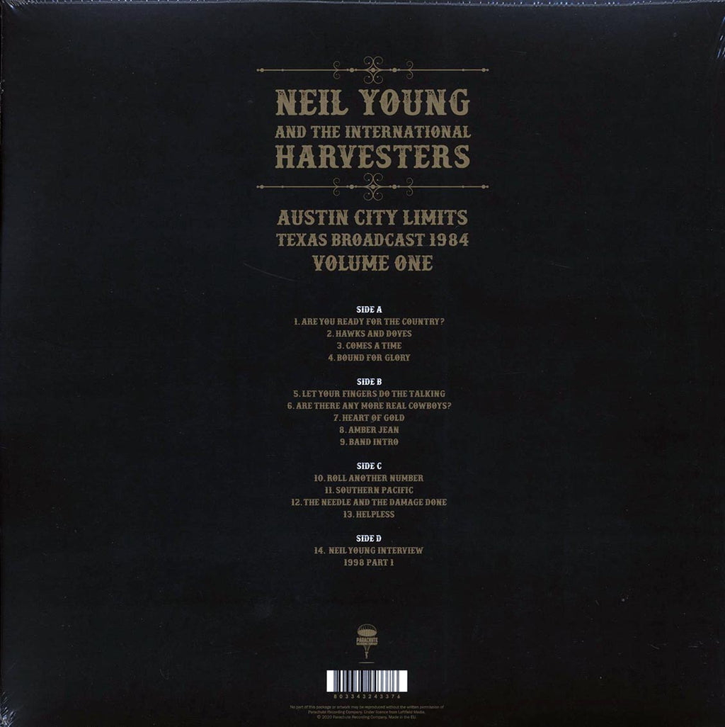 Neil Young & The International Harvesters - Austin City Limits Volume 1: Texas Broadcast 1984 (2xLP) vinyl LP back cover