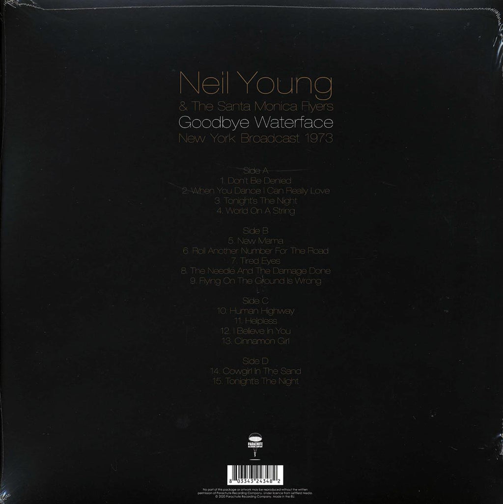 Neil Young & The Santa Monica Flyers - Goodbye Waterface: New York Broadcast 1973 (2xLP) vinyl LP back cover