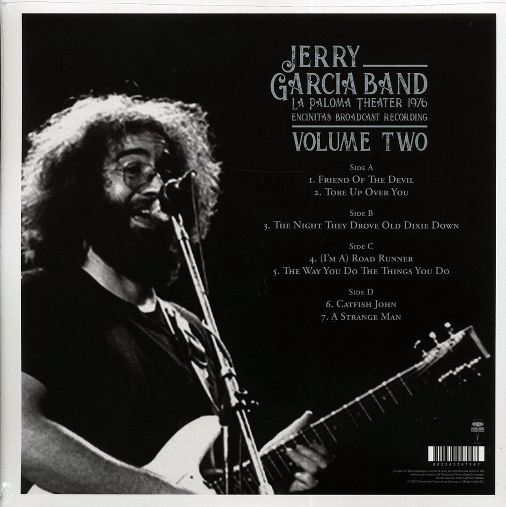 The Jerry Garcia Band - La Paloma Theater 1976 Volume 2: Encinitas Broadcast Recording (2xLP) vinyl LP back cover
