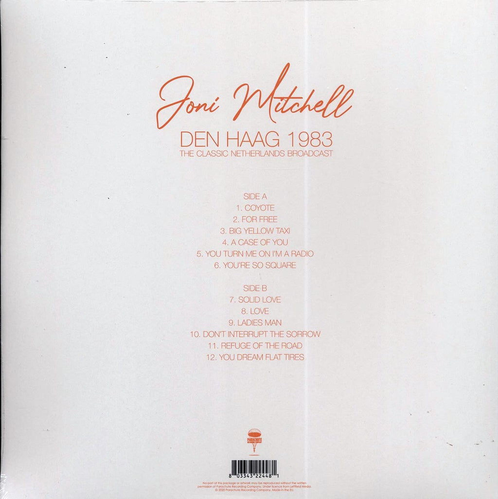 Joni Mitchell - Den Haag 1983: The Classic Netherlands Broadcast vinyl LP back cover
