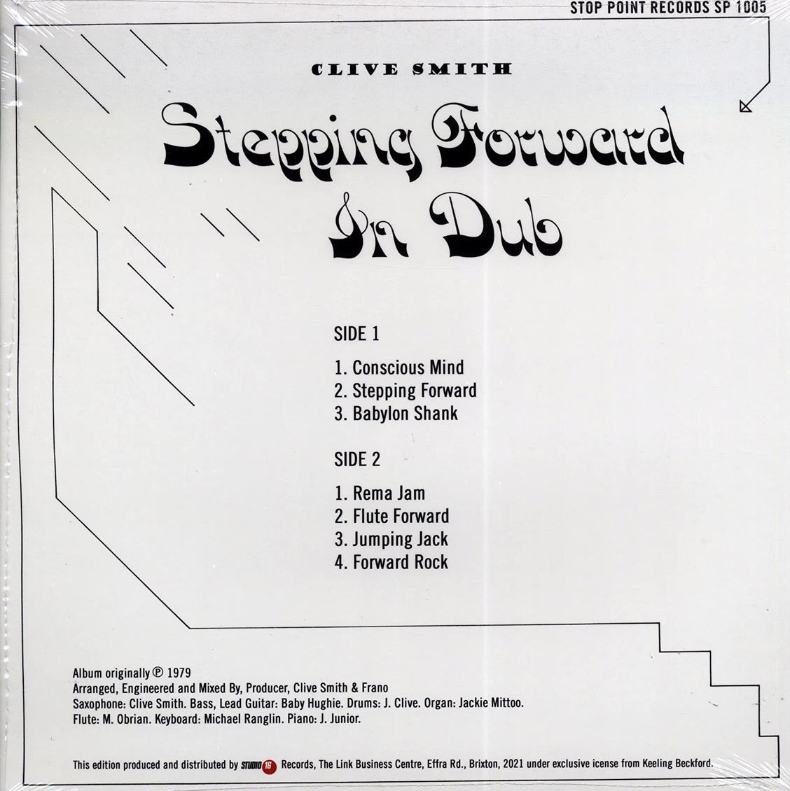 Clive Smith - Stepping Forward In Dub vinyl LP back cover