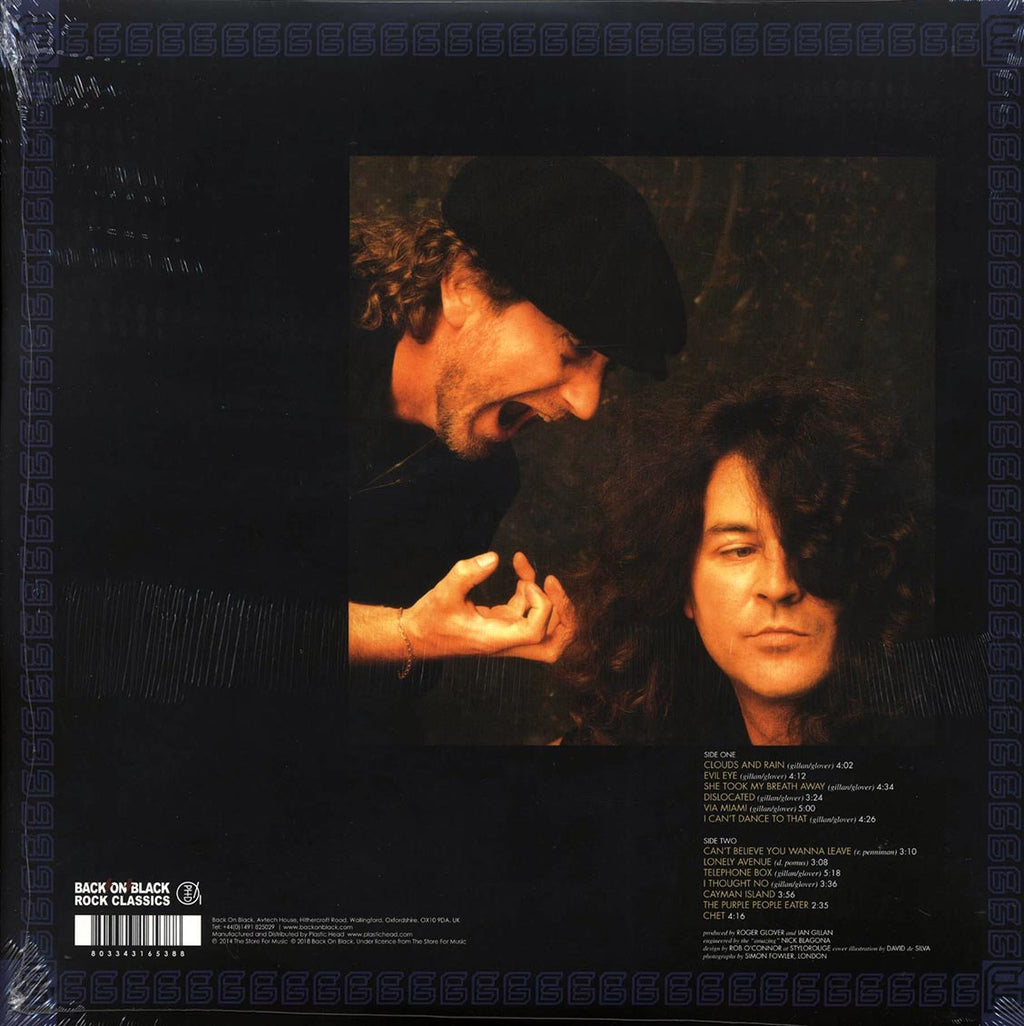 Gillan & Glover - Accidentally On Purpose vinyl LP back cover