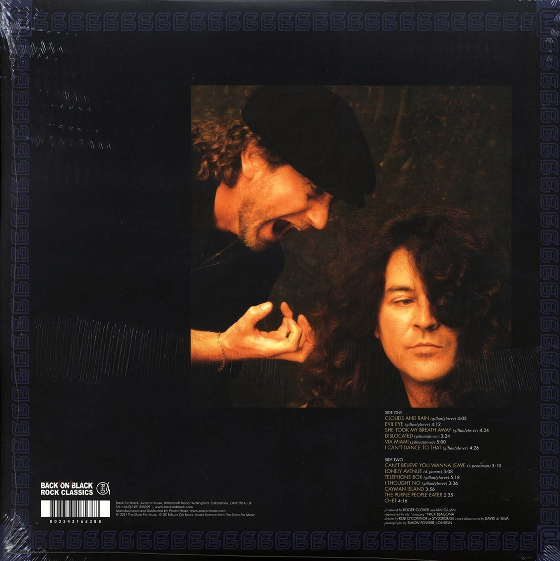 Gillan & Glover - Accidentally On Purpose vinyl LP back cover